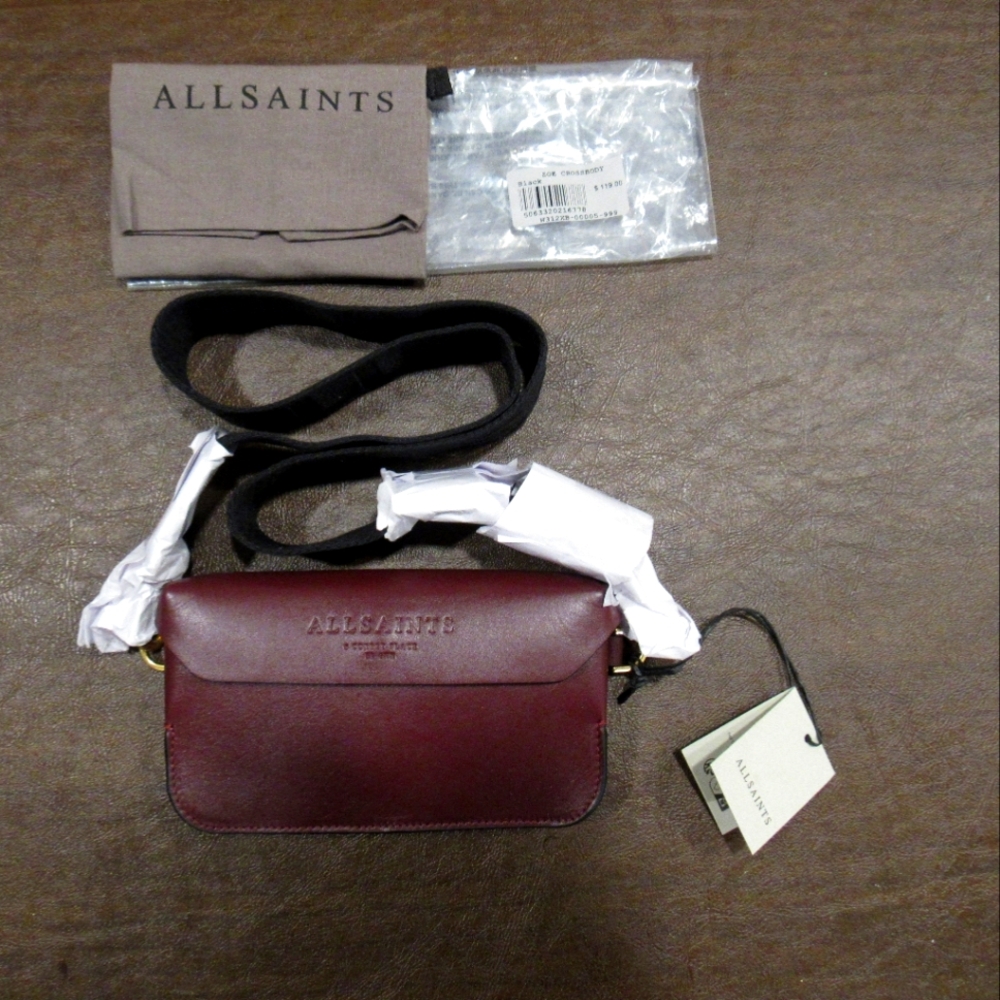 Brand New AllSaints Zoe Crossbody bag | Burnt Red